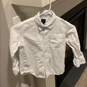 Gap Boys Size 6/7 White Linen Buttondown